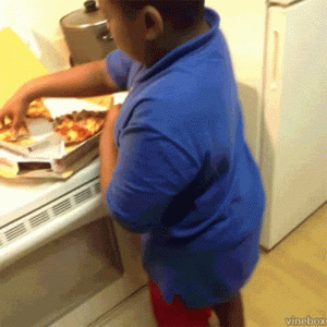 Kid Dancing With Pizza Slice