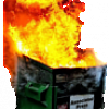 Flamming garbage