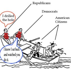 Republican and Democrats On a Boat Meme