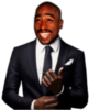 2pac in a business suit