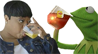 Kermit sipping tea