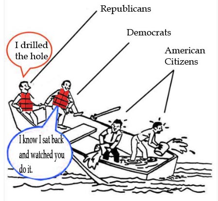 Republican and Democrats On a Boat Meme